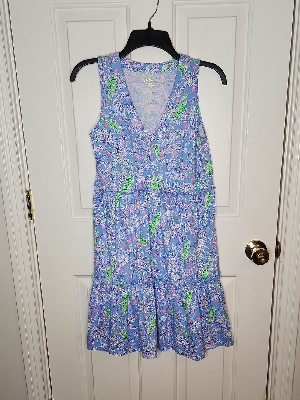 Lilly Pulitzer Lorina Swing Dress Blue Peri The Turtle Package  Size XXS - Picture 8 of 13